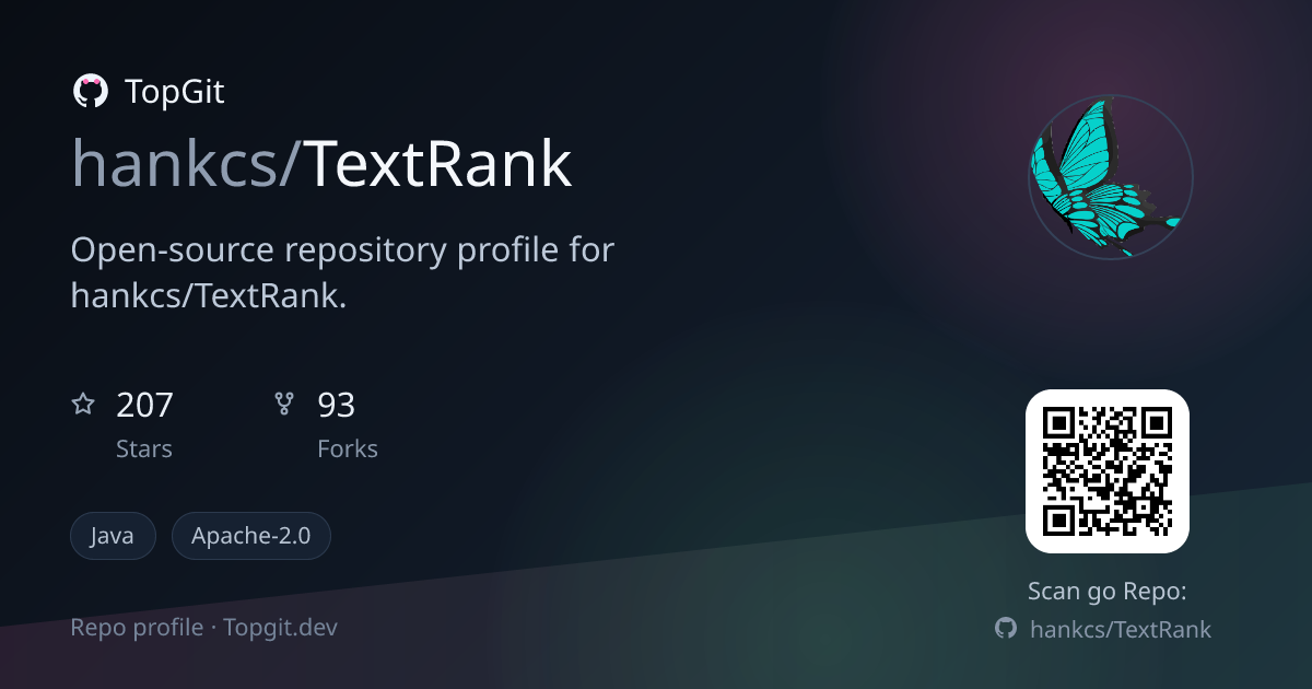 TopGit repo profile image for hankcs/TextRank