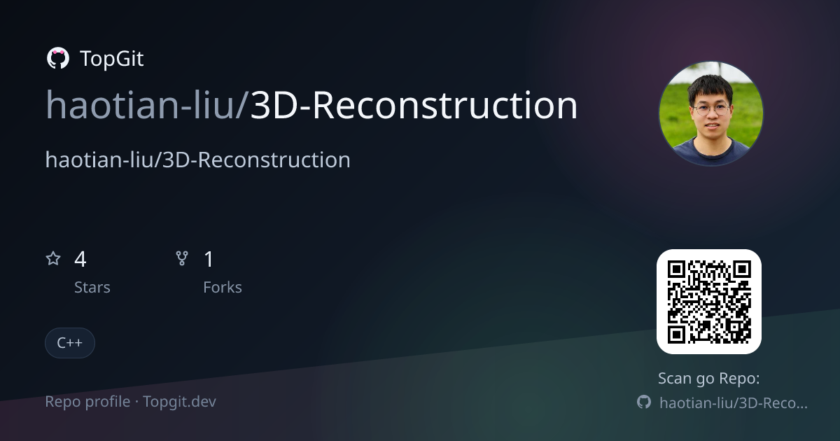 TopGit repo profile image for haotian-liu/3D-Reconstruction
