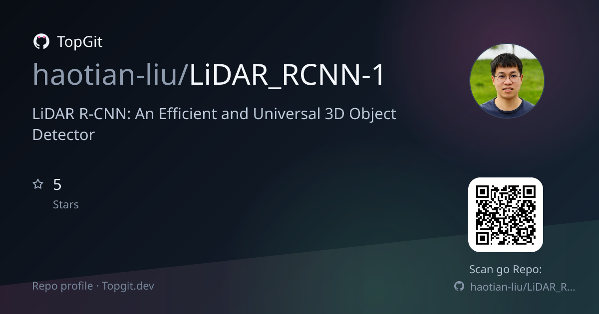 TopGit repo profile image for haotian-liu/LiDAR_RCNN-1