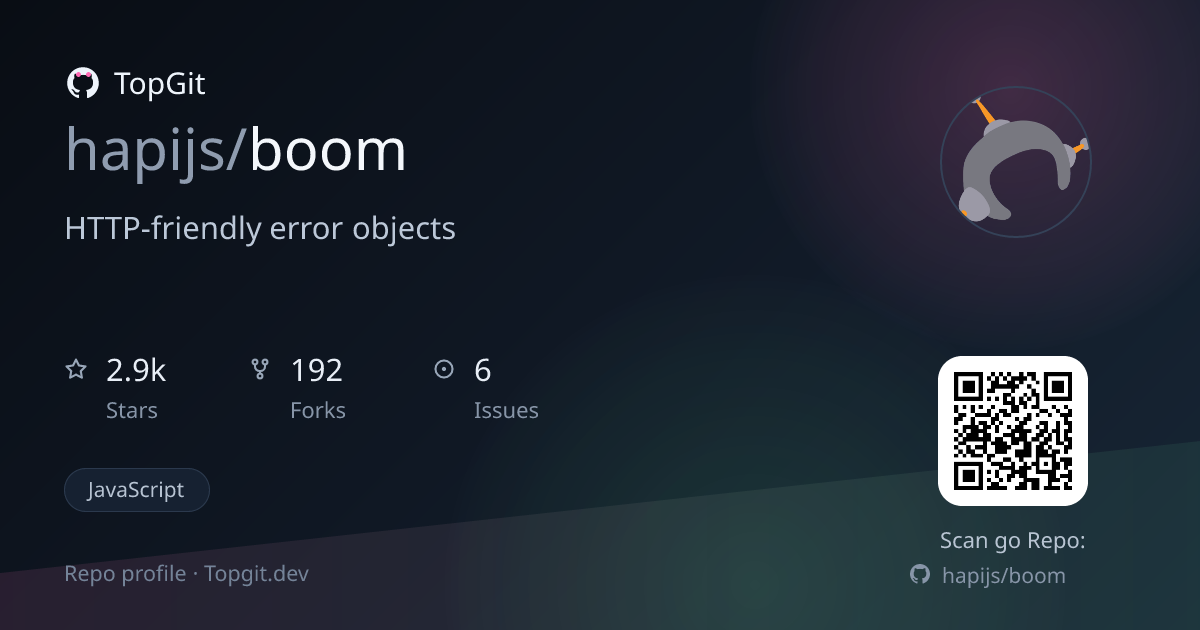 TopGit repo profile image for hapijs/boom