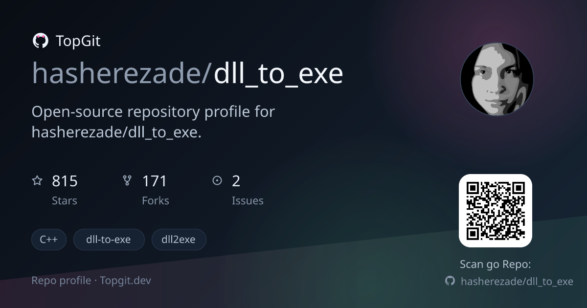 TopGit repo profile image for hasherezade/dll_to_exe