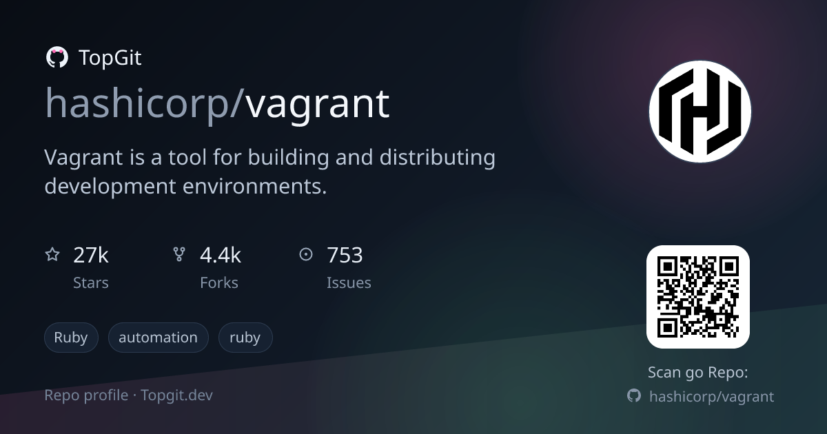 TopGit repo profile image for hashicorp/vagrant