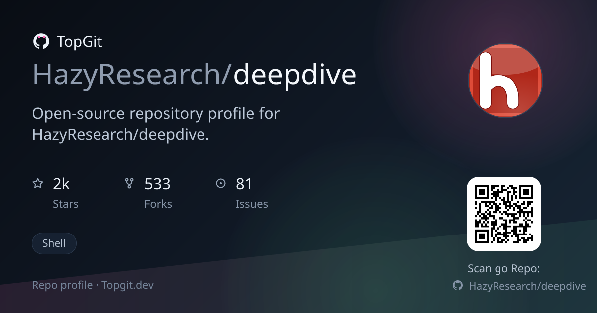 TopGit repo profile image for HazyResearch/deepdive