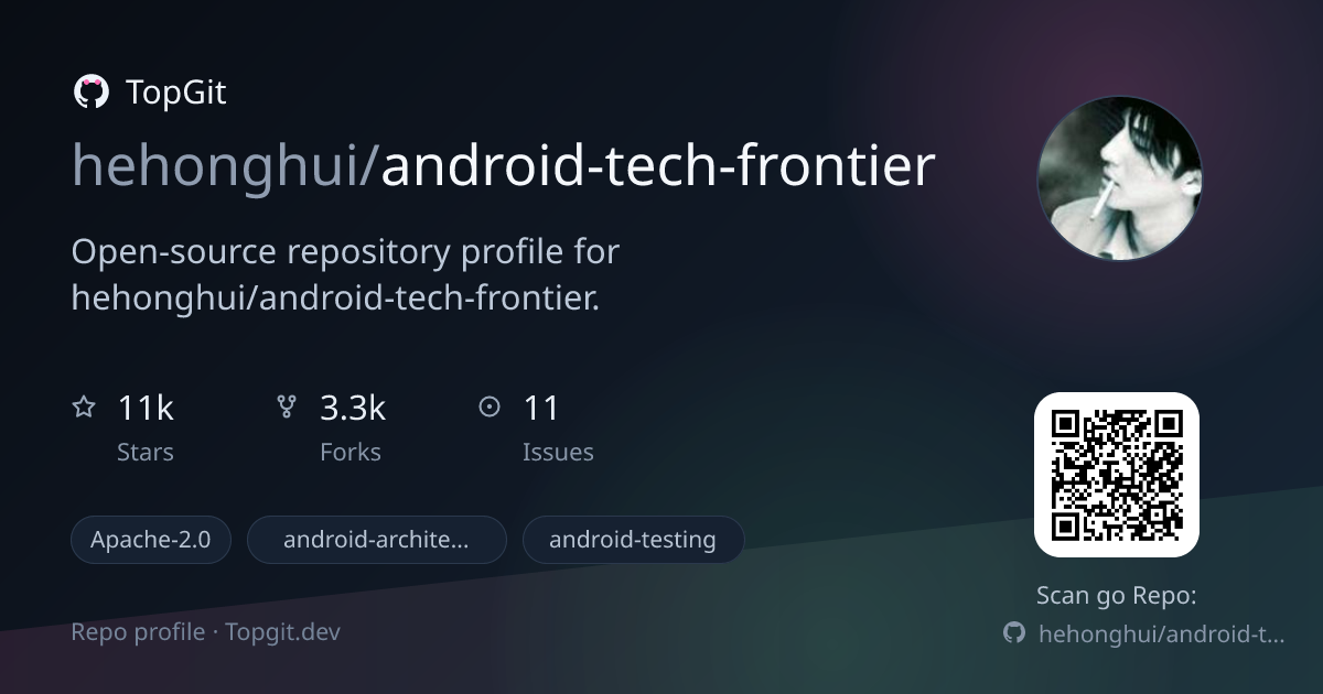 TopGit repo profile image for hehonghui/android-tech-frontier
