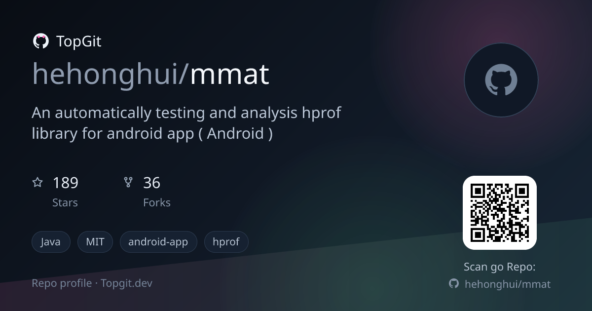 TopGit repo profile image for hehonghui/mmat