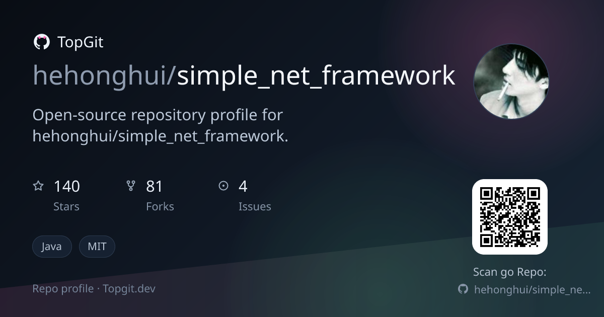 TopGit repo profile image for hehonghui/simple_net_framework