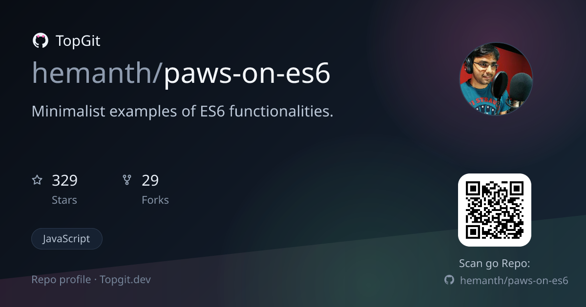 TopGit repo profile image for hemanth/paws-on-es6