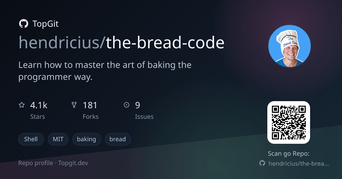 TopGit repo profile image for hendricius/the-bread-code