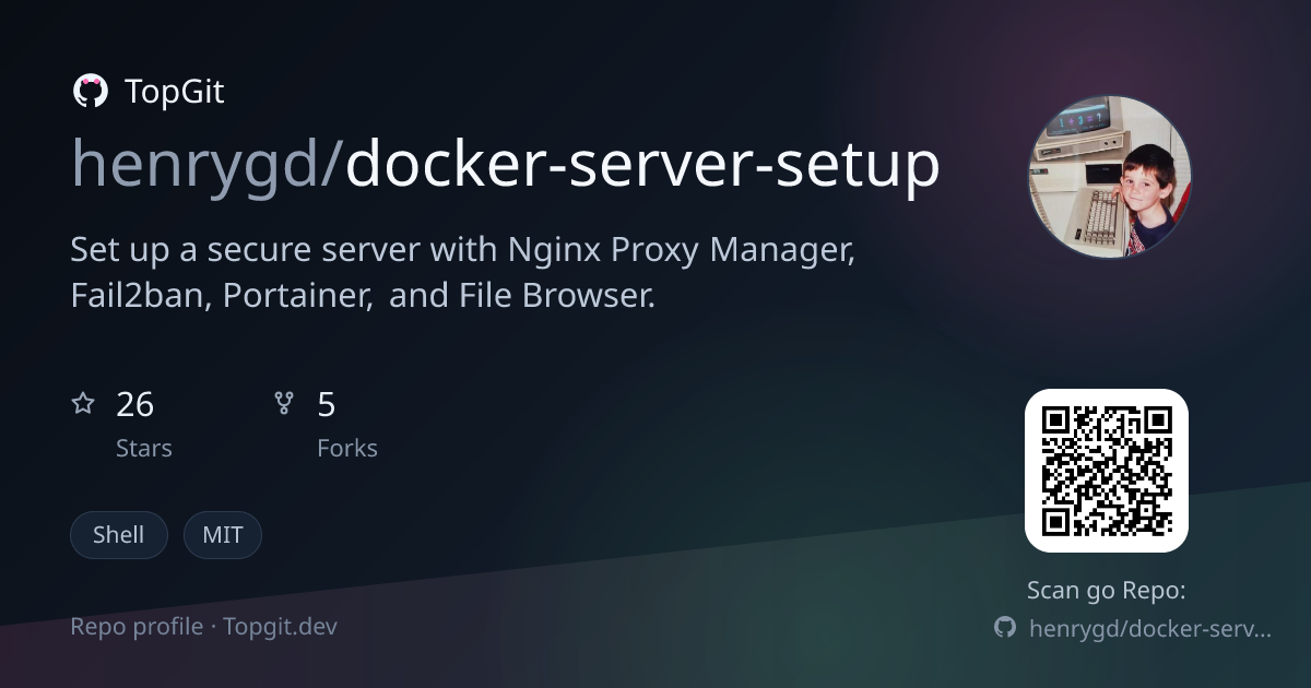 TopGit repo profile image for henrygd/docker-server-setup