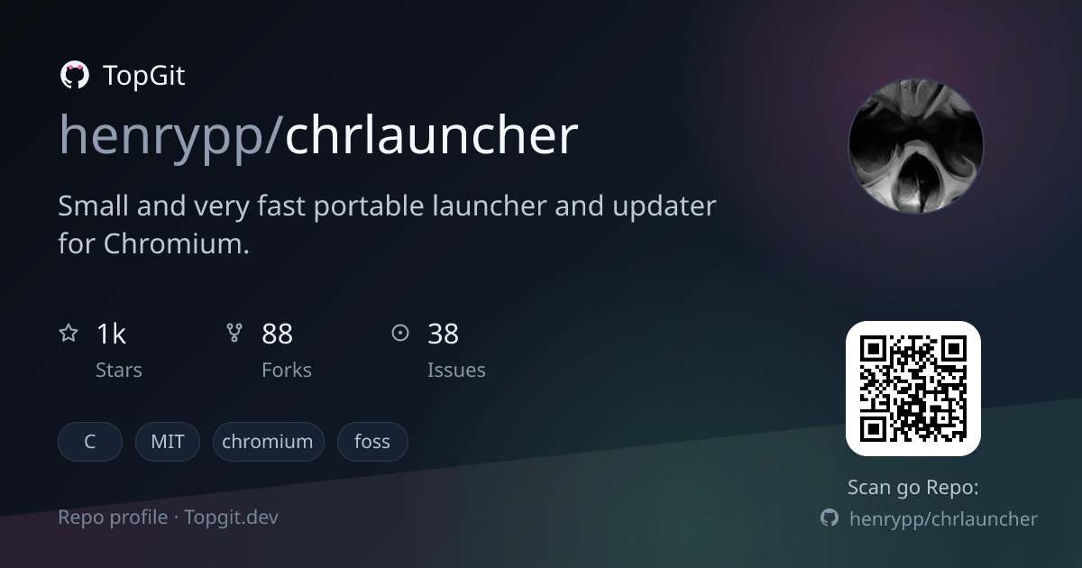 TopGit repo profile image for henrypp/chrlauncher