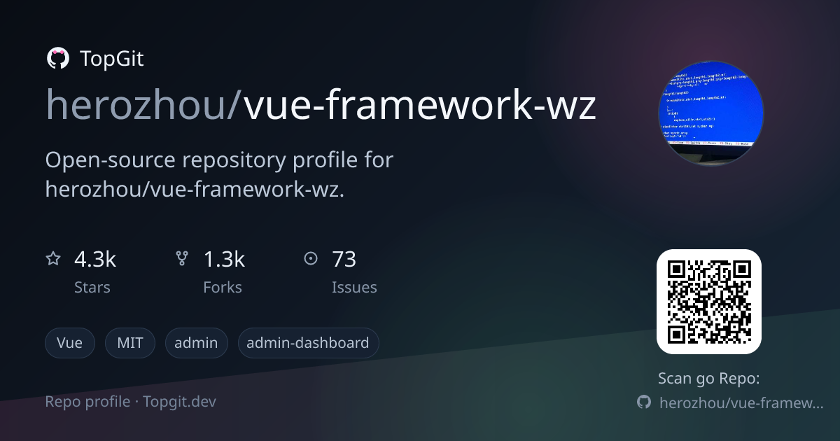 TopGit repo profile image for herozhou/vue-framework-wz
