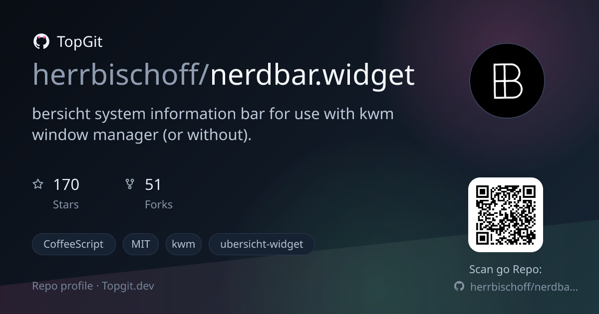 TopGit repo profile image for herrbischoff/nerdbar.widget