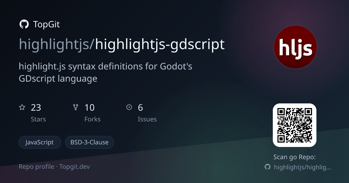TopGit repo profile image for highlightjs/highlightjs-gdscript