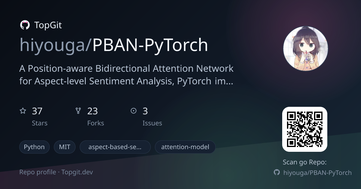 TopGit repo profile image for hiyouga/PBAN-PyTorch