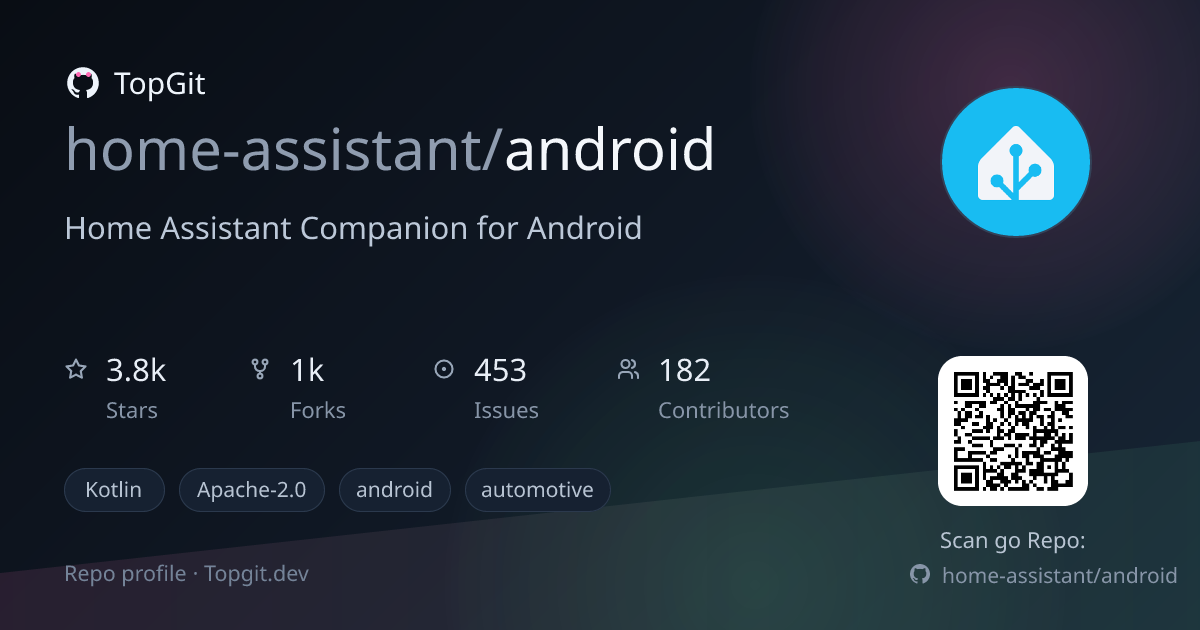TopGit repo profile image for home-assistant/android