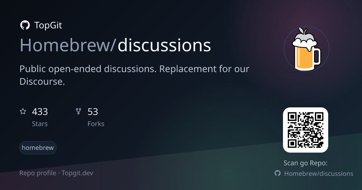 TopGit repo profile image for Homebrew/discussions