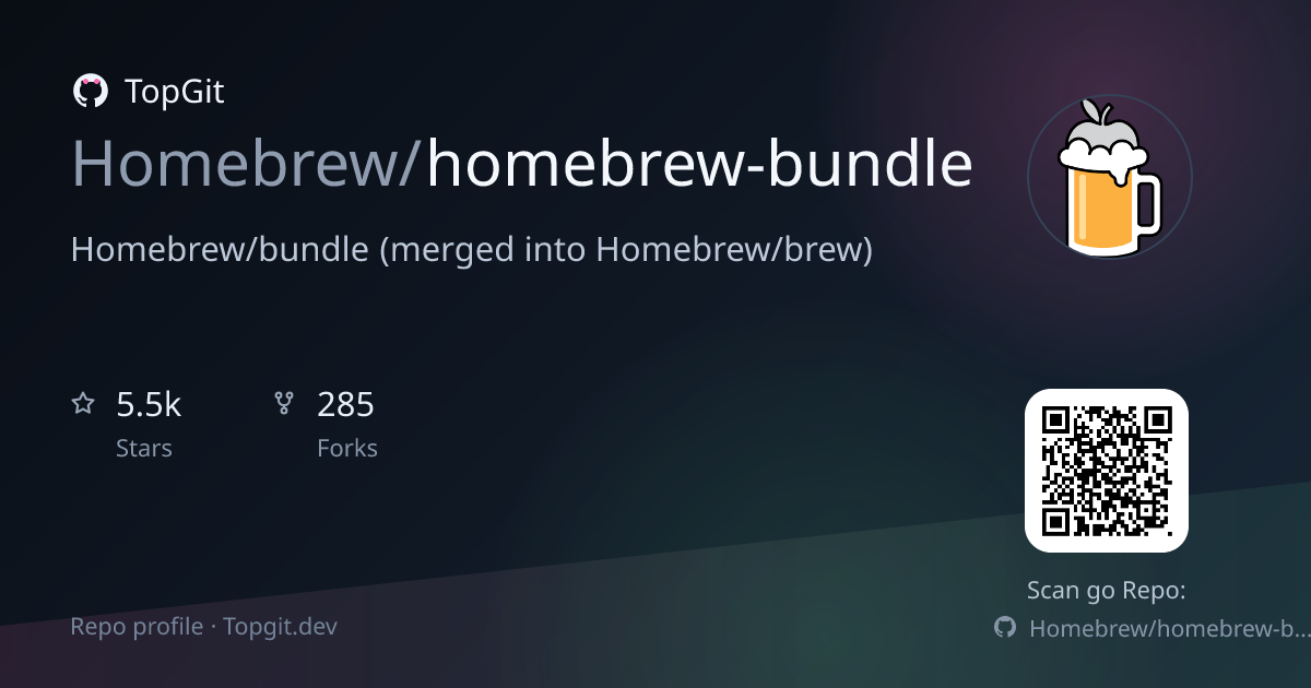 TopGit repo profile image for Homebrew/homebrew-bundle