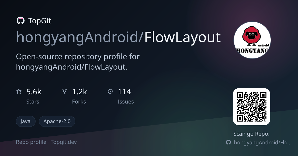 TopGit repo profile image for hongyangAndroid/FlowLayout
