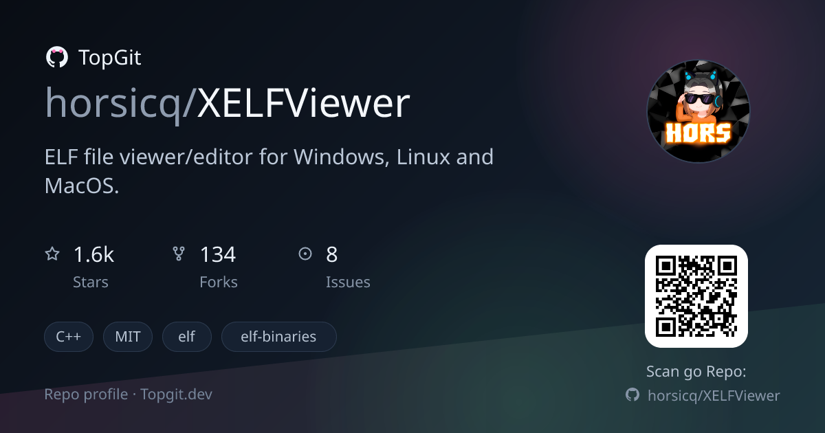 TopGit repo profile image for horsicq/XELFViewer