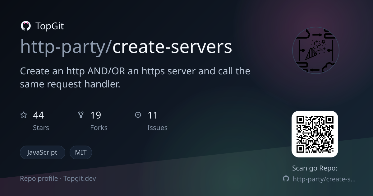 TopGit repo profile image for http-party/create-servers