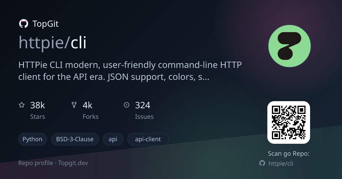 TopGit repo profile image for httpie/cli