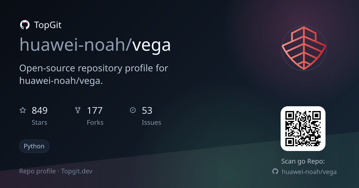 TopGit repo profile image for huawei-noah/vega