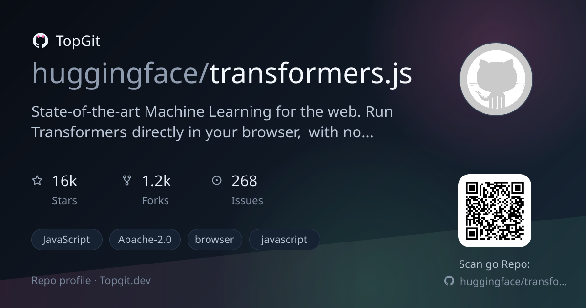 TopGit repo profile image for huggingface/transformers.js