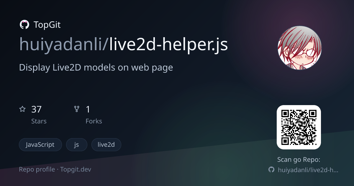 TopGit repo profile image for huiyadanli/live2d-helper.js
