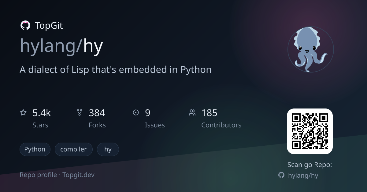 TopGit repo profile image for hylang/hy