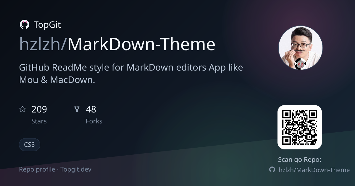 TopGit repo profile image for hzlzh/MarkDown-Theme