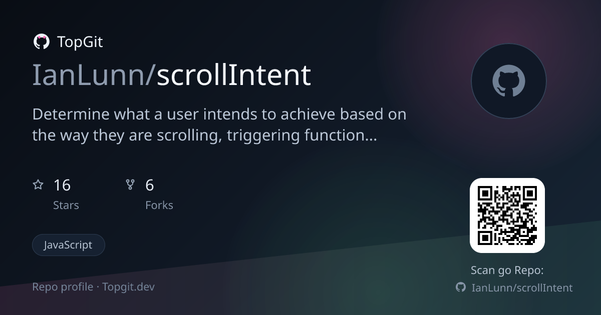 TopGit repo profile image for IanLunn/scrollIntent