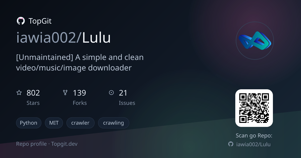 TopGit repo profile image for iawia002/Lulu