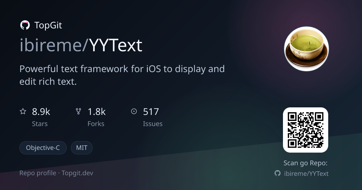 TopGit repo profile image for ibireme/YYText