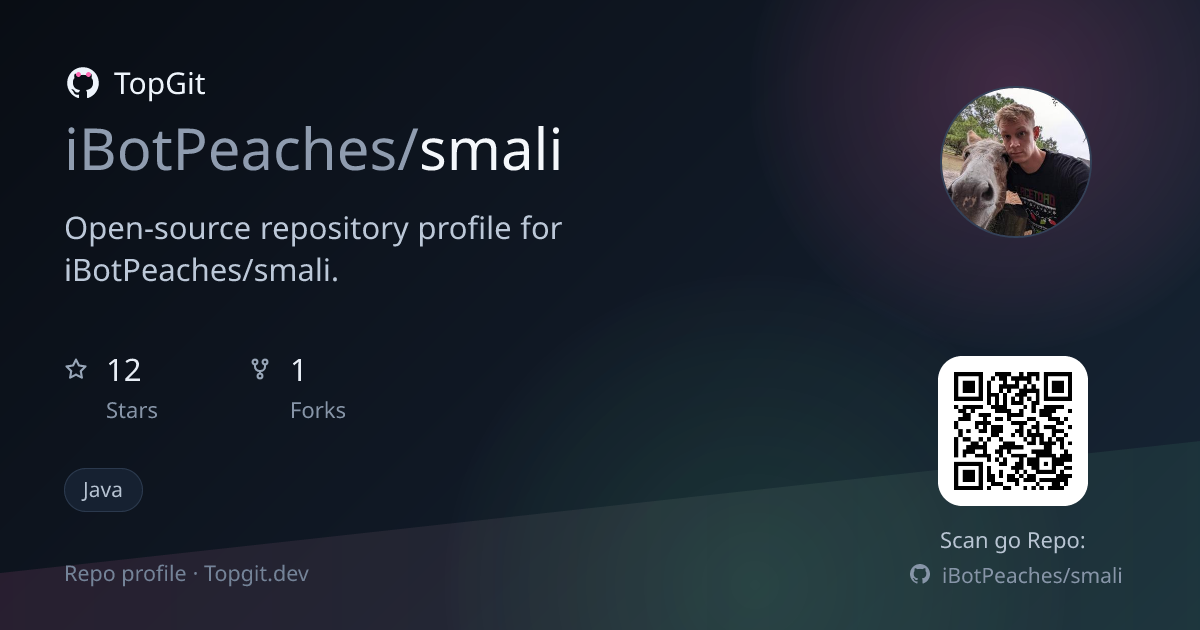 TopGit repo profile image for iBotPeaches/smali