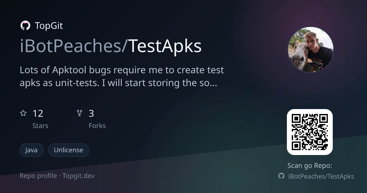 TopGit repo profile image for iBotPeaches/TestApks