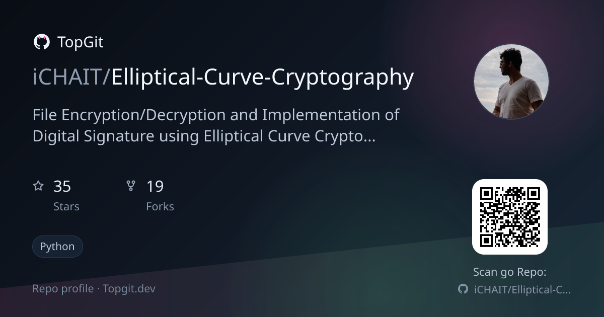 TopGit repo profile image for iCHAIT/Elliptical-Curve-Cryptography