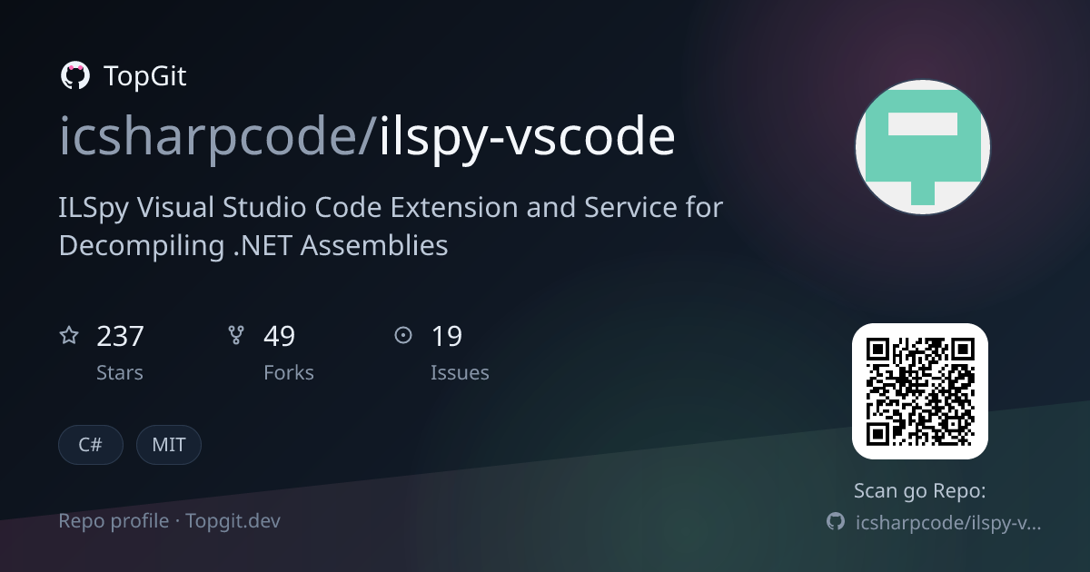 TopGit repo profile image for icsharpcode/ilspy-vscode