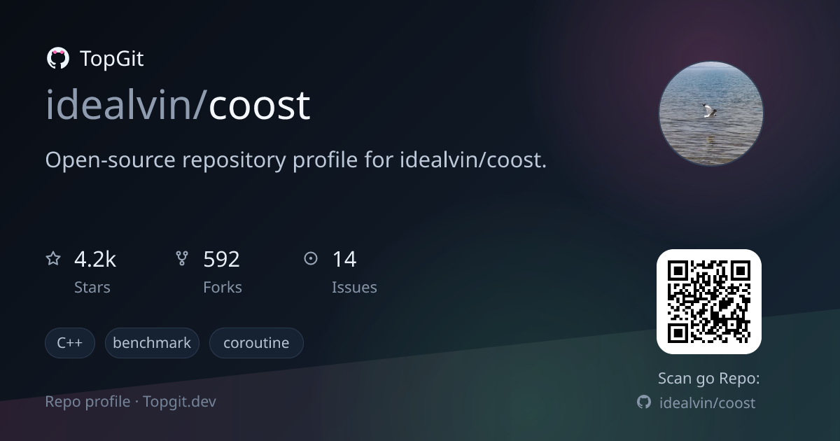 TopGit repo profile image for idealvin/coost