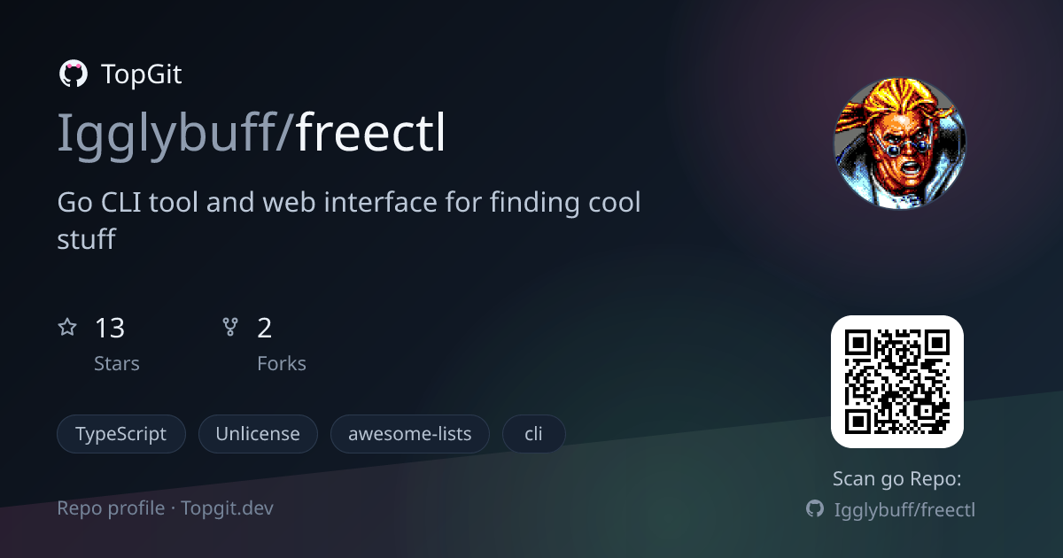 TopGit repo profile image for Igglybuff/freectl