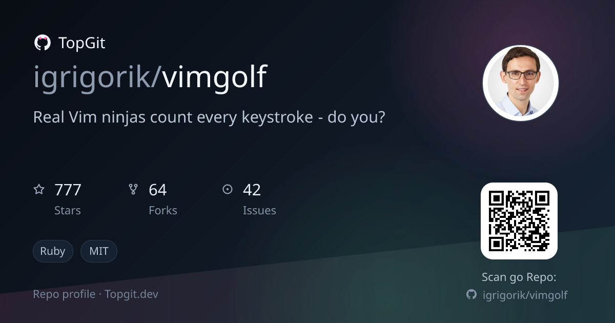 TopGit repo profile image for igrigorik/vimgolf