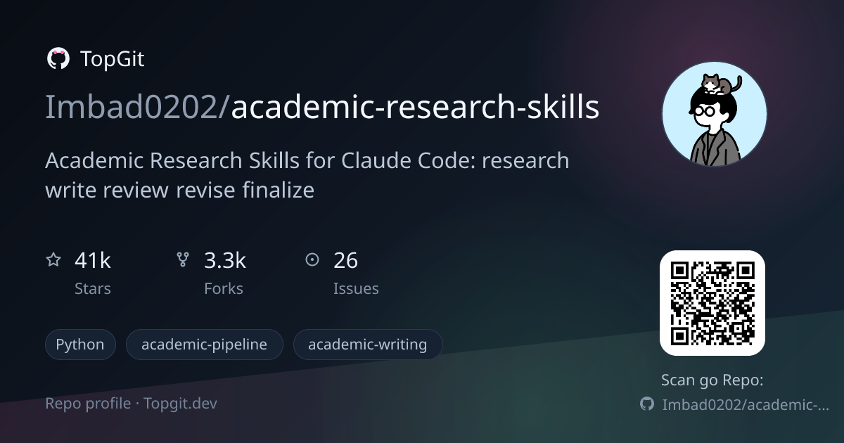 TopGit repo profile image for Imbad0202/academic-research-skills