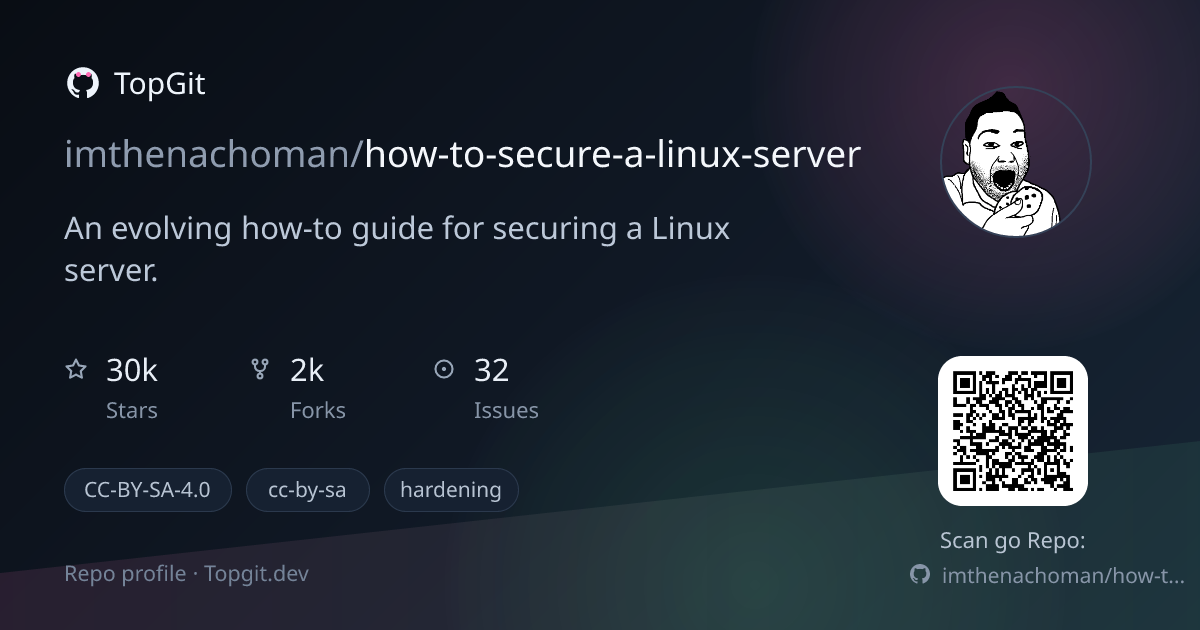 TopGit repo profile image for imthenachoman/how-to-secure-a-linux-server