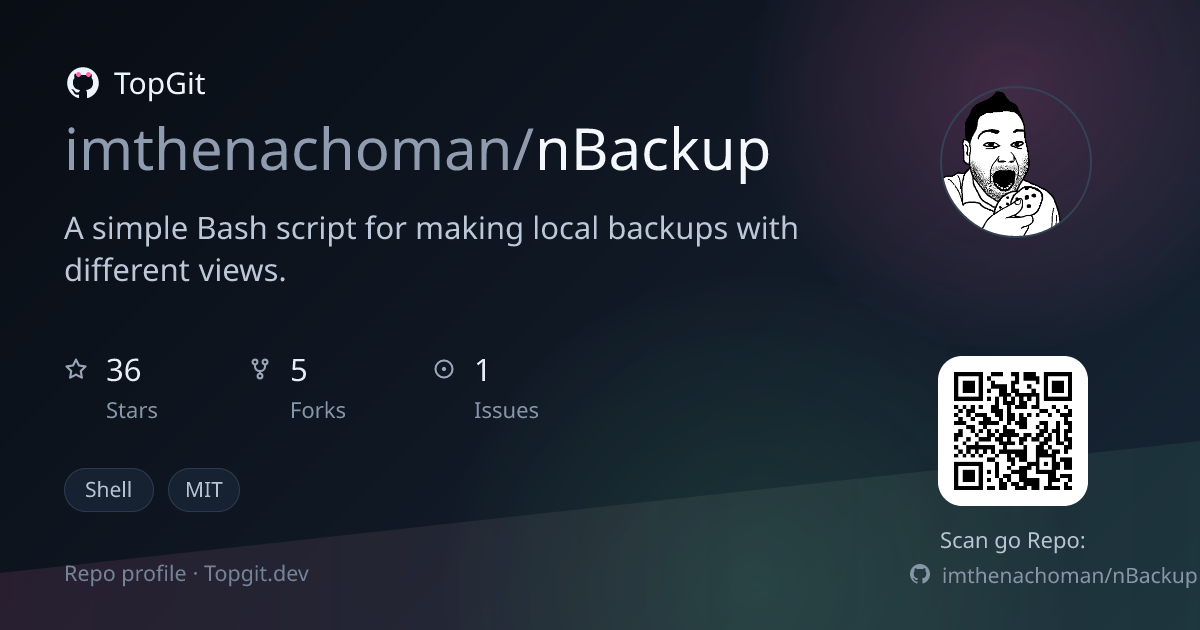 TopGit repo profile image for imthenachoman/nBackup