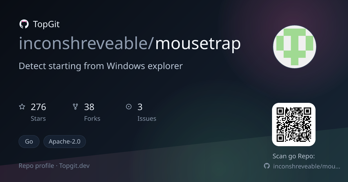 TopGit repo profile image for inconshreveable/mousetrap