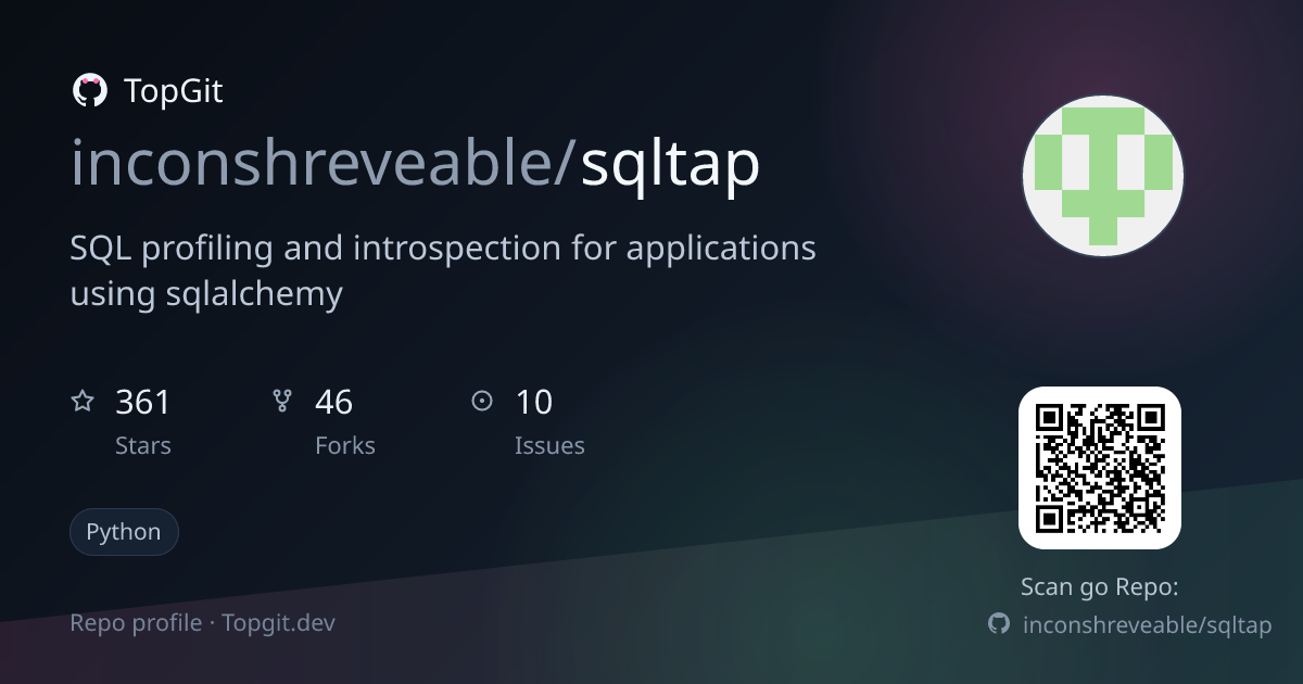 TopGit repo profile image for inconshreveable/sqltap