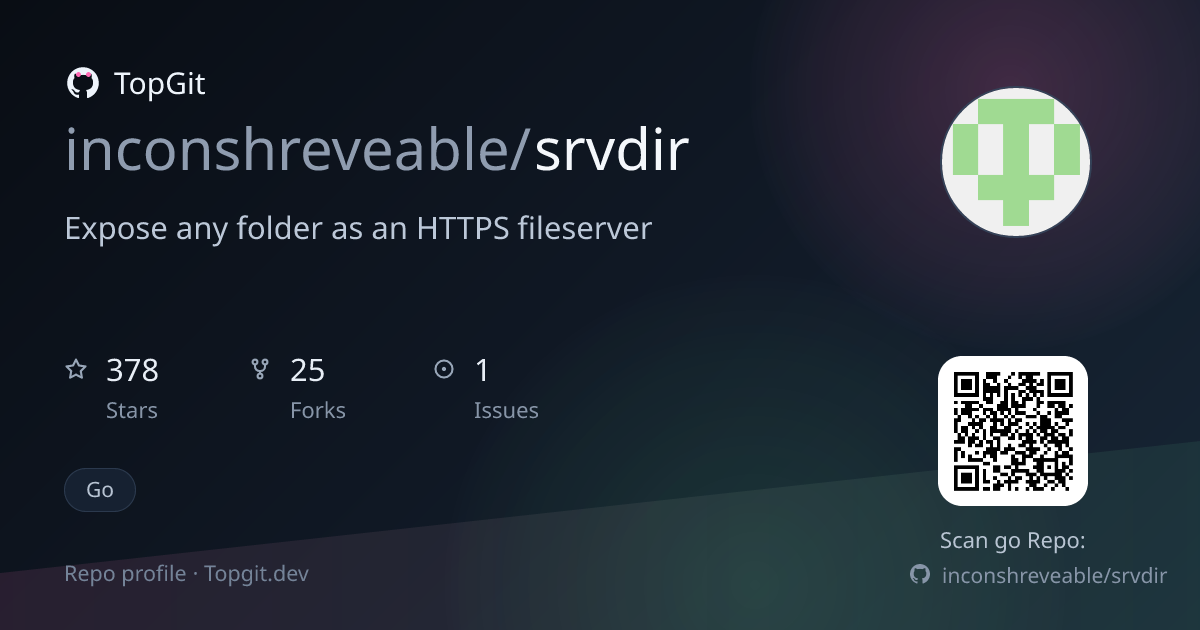 TopGit repo profile image for inconshreveable/srvdir
