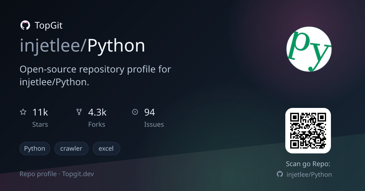 TopGit repo profile image for injetlee/Python