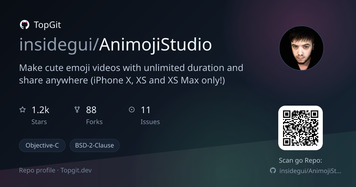 TopGit repo profile image for insidegui/AnimojiStudio