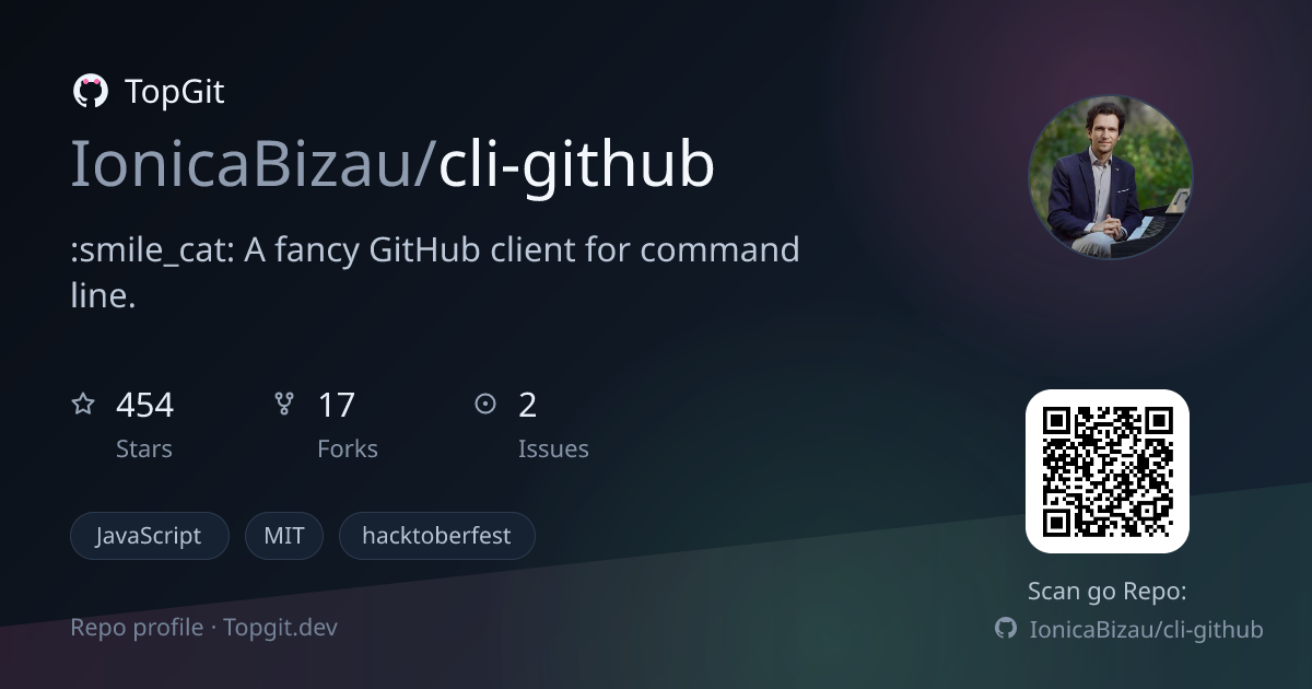 TopGit repo profile image for IonicaBizau/cli-github