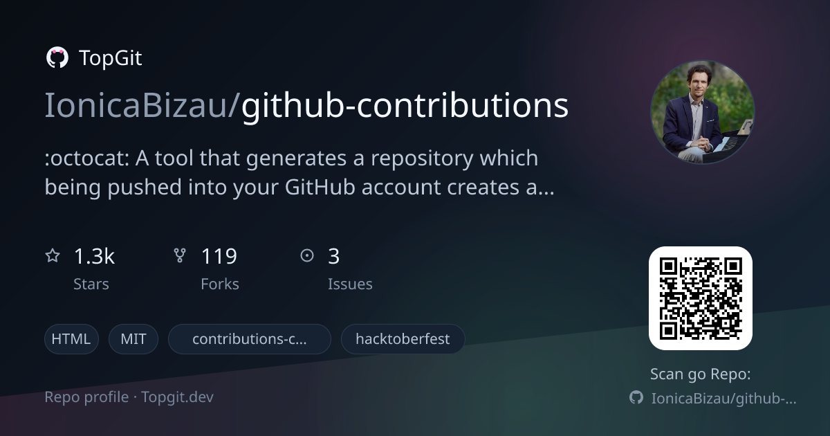 TopGit repo profile image for IonicaBizau/github-contributions